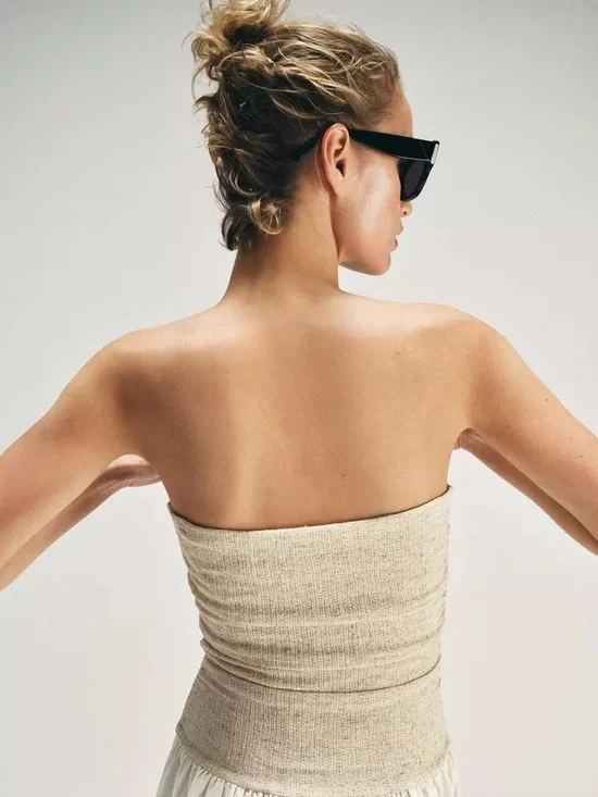 ZARA COMBINATION STRAIGHT NECK DRESS - Picture 4 of 7